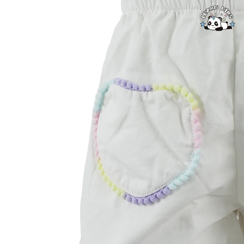 LEZONKIDS - Roupas infantis, shorts versáteis para meninas, roupas de verão para bebês, novo estilo de shorts A-line branco solto